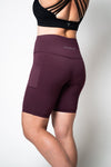 SOHO Women's Technical High Rise Shorts 8" (Plum)