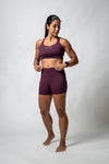 SOHO Women's Full Motion Technical Short 4" (Plum)