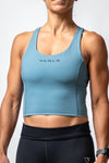 SOHO Women's Supportive Crop Tank Top (Shell Blue)