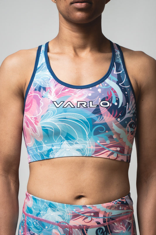 SOHO Women's High Neck Technical Sports Bra (Shell Blue) – Varlo